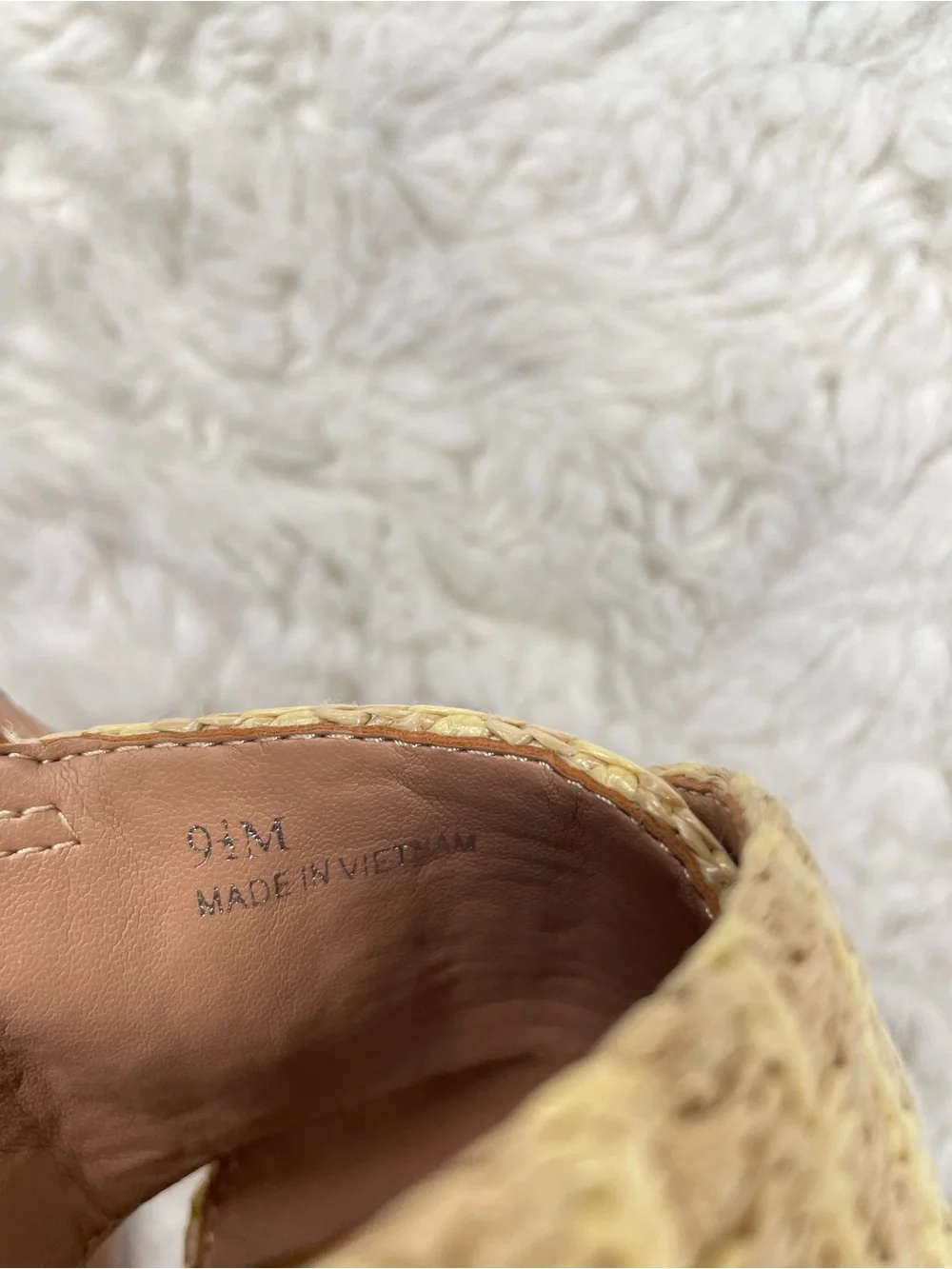 Paolo Beige & Tan Woven Platform Slingback Wedges 9.5